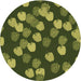 Square Patterned Pistachio Green Rug, pat2988brn