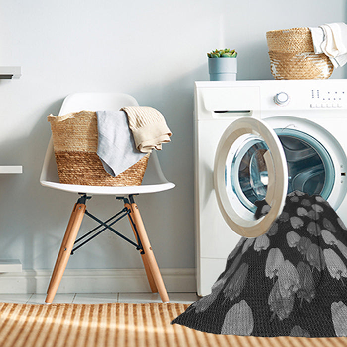 Machine Washable Transitional Charcoal Black Rug in a Washing Machine, wshpat2988gry