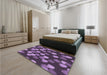 Patterned Plum Purple Rug in a Bedroom, pat2988pur