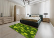 Patterned Pistachio Green Rug in a Bedroom, pat2988yw