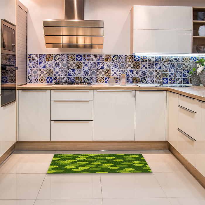 Patterned Pistachio Green Rug in a Kitchen, pat2988yw