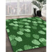 Machine Washable Transitional DarkGreen Rug in a Family Room, wshpat2988