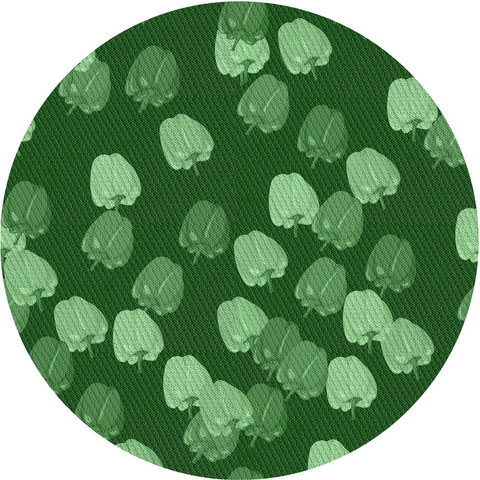 Sideview of Patterned Dark Green Novelty Rug, pat2988