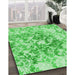 Patterned Green Rug in Family Room, pat2989grn