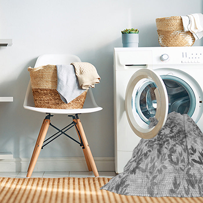 Machine Washable Transitional Gray Rug in a Washing Machine, wshpat2989gry