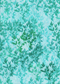 Machine Washable Transitional Turquoise Green Rug, wshpat2989lblu