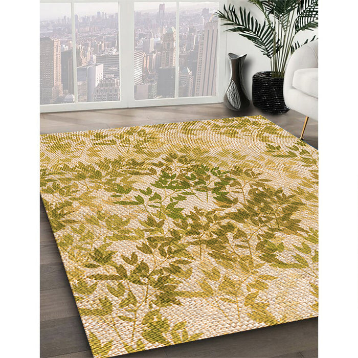 Patterned Cinnamon Brown Rug in Family Room, pat2989org