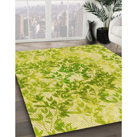 Patterned Pistachio Green Rug, pat2989yw