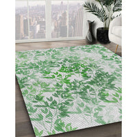 Patterned Forest Green Novelty Rug, pat2989