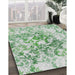 Machine Washable Transitional Forest Green Rug in a Family Room, wshpat2989