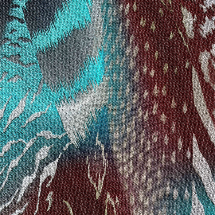 Patterned Dark Scarlet Red Novelty Rug, pat298