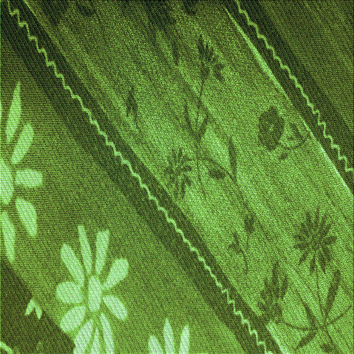 Round Patterned Green Rug, pat299grn