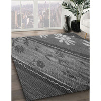 Patterned Gunmetal Gray Rug, pat299gry