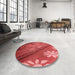 Round Patterned Red Rug in a Office, pat299rd