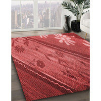 Patterned Red Rug, pat299rd