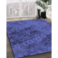 Patterned Sapphire Blue Rug, pat2990blu