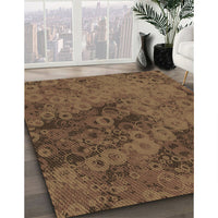 Patterned Red Brown Rug, pat2990brn