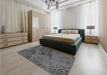 Patterned Gray Rug in a Bedroom, pat2990gry