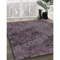 Patterned Black Novelty Rug, pat2990