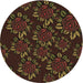 Square Patterned Saddle Brown Rug, pat2991brn