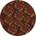 Square Patterned Mahogany Brown Rug, pat2991org