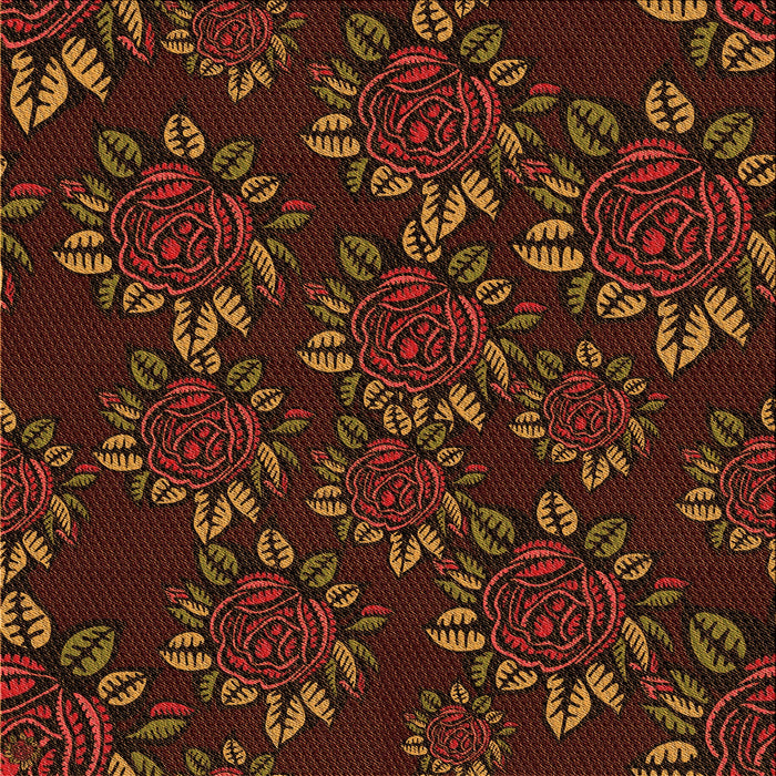Round Patterned Mahogany Brown Rug, pat2991org