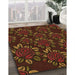 Patterned Mahogany Brown Rug in Family Room, pat2991org
