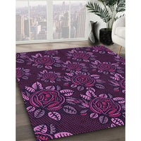 Patterned Purple Lily Purple Rug, pat2991pur