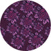 Square Machine Washable Transitional Purple Lily Purple Rug in a Living Room, wshpat2991pur