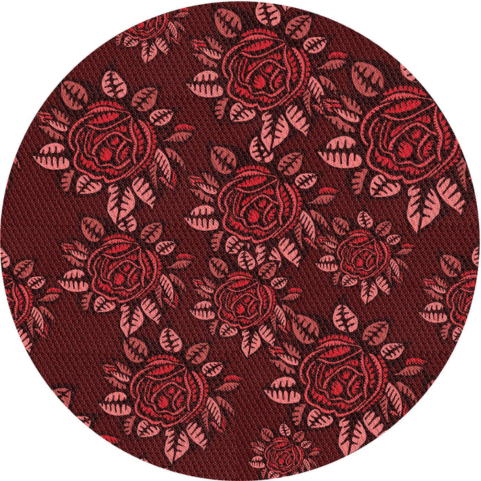 Square Patterned Maroon Red Rug, pat2991rd