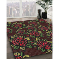 Patterned Brown Novelty Rug, pat2991