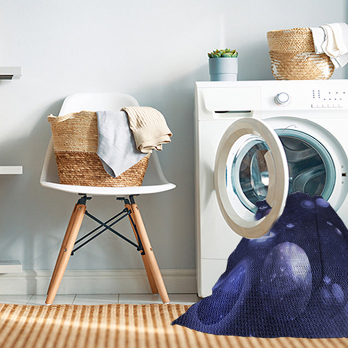 Machine Washable Transitional Night Blue Rug in a Washing Machine, wshpat2992blu