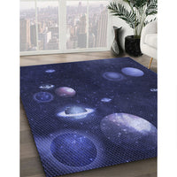 Patterned Night Blue Rug, pat2992blu