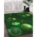 Machine Washable Transitional Green Rug in a Family Room, wshpat2992grn