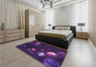 Patterned Dark Purple Rug in a Bedroom, pat2992pur