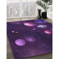 Patterned Dark Purple Rug, pat2992pur