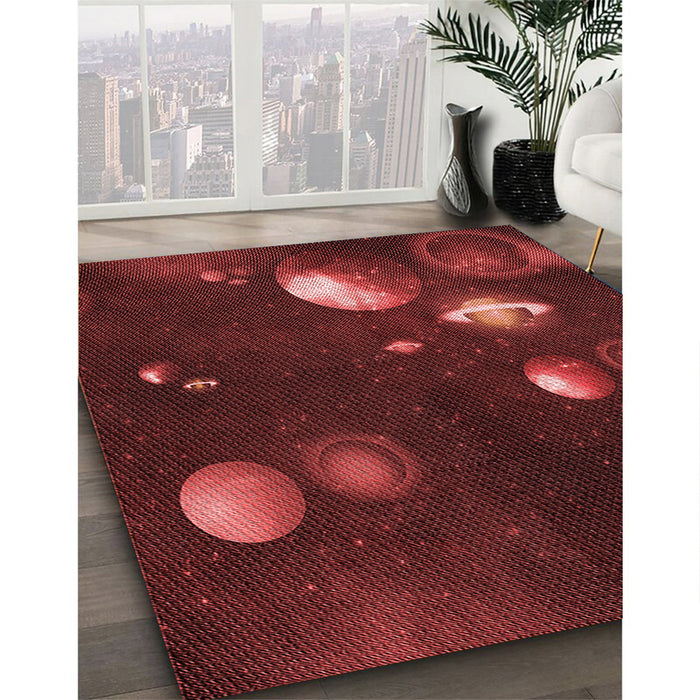 Machine Washable Transitional Maroon Red Rug in a Family Room, wshpat2992rd