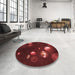 Round Patterned Maroon Red Rug in a Office, pat2992rd