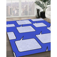 Patterned Blue Orchid Blue Rug, pat2993blu