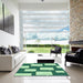 Machine Washable Transitional Light Green Rug in a Kitchen, wshpat2993grn