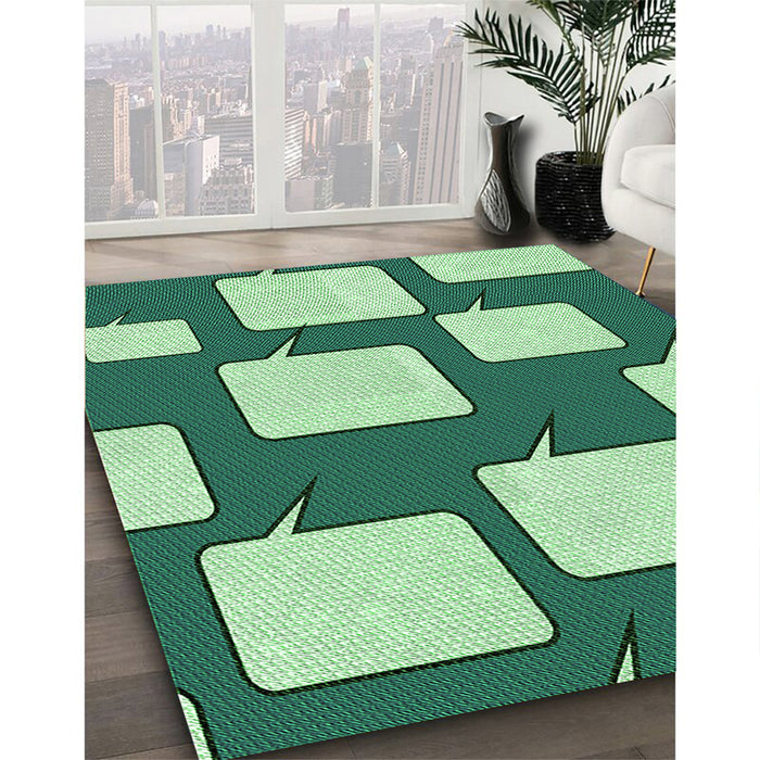 Machine Washable Transitional Light Green Rug in a Family Room, wshpat2993grn