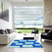 Machine Washable Transitional Blue Rug in a Kitchen, wshpat2993lblu