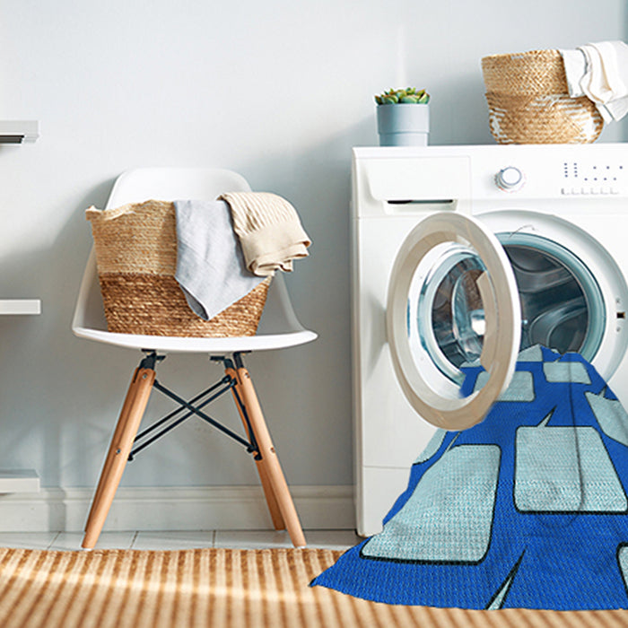 Machine Washable Transitional Blue Rug in a Washing Machine, wshpat2993lblu