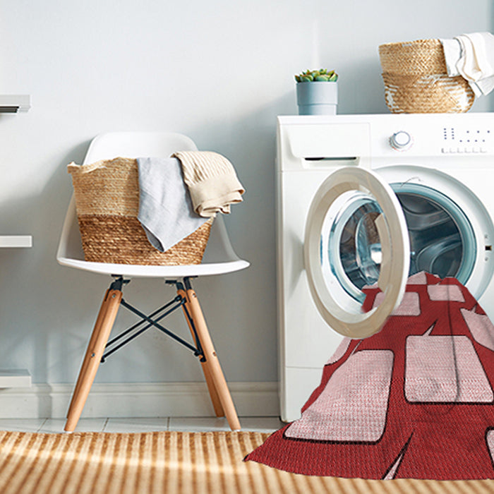 Machine Washable Transitional Red Rug in a Washing Machine, wshpat2993rd