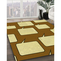 Patterned Saddle Brown Rug, pat2993yw