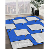 Patterned Blue Novelty Rug, pat2993