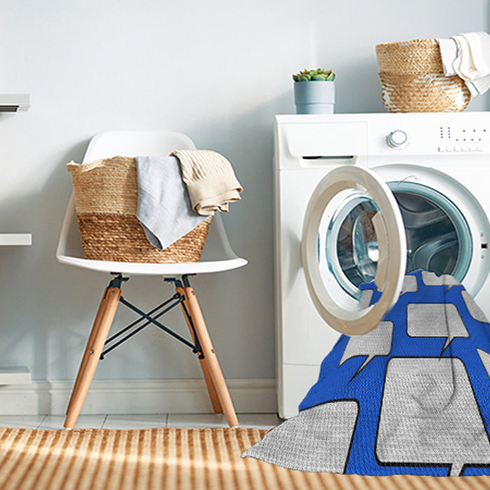 Machine Washable Transitional Blue Rug in a Washing Machine, wshpat2993