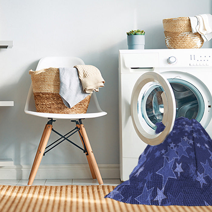 Machine Washable Transitional Denim Dark Blue Rug in a Washing Machine, wshpat2994blu