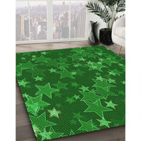 Patterned DarkGreen Rug, pat2994grn