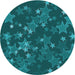 Square Machine Washable Transitional Dark Turquoise Green Rug in a Living Room, wshpat2994lblu